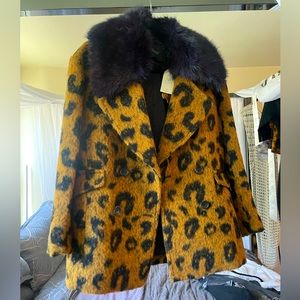 scotch & soda women’s jacket with detachable faux fur collar